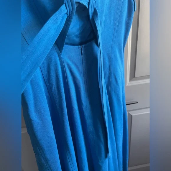 ME+EM Blue Tailored Midi Dress Size 12 Classic Old Money Elegance quiet luxury - Picture 12 of 16